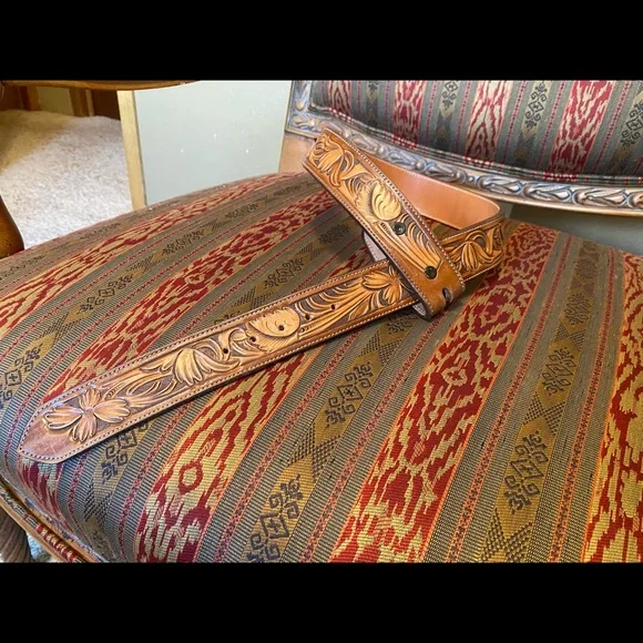 Accessories | Tooled Leather Western Belt Size 32 Pants Size  display picture 2